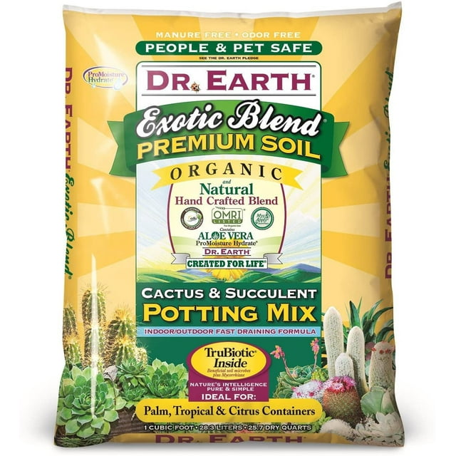 Dr. Earth 749688008105 810 Exotic Cactus & Succulent Soil, 8 Quart