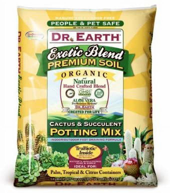 Dr. Earth 810-ORIGIN Exotic Blend Cactus & Succulent Potting Mix, 8 Qt. - Quantity 6