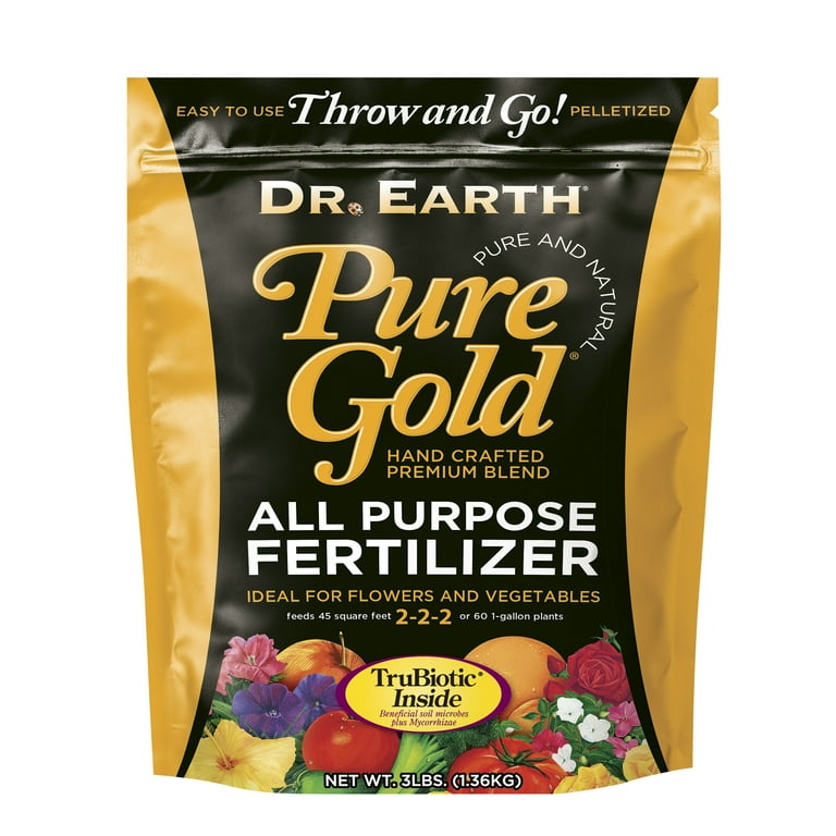 Dr. Earth Organic & Natural Pure Gold All Purpose Plant Food, 2-2-2 Fertilizer, 3 lb.