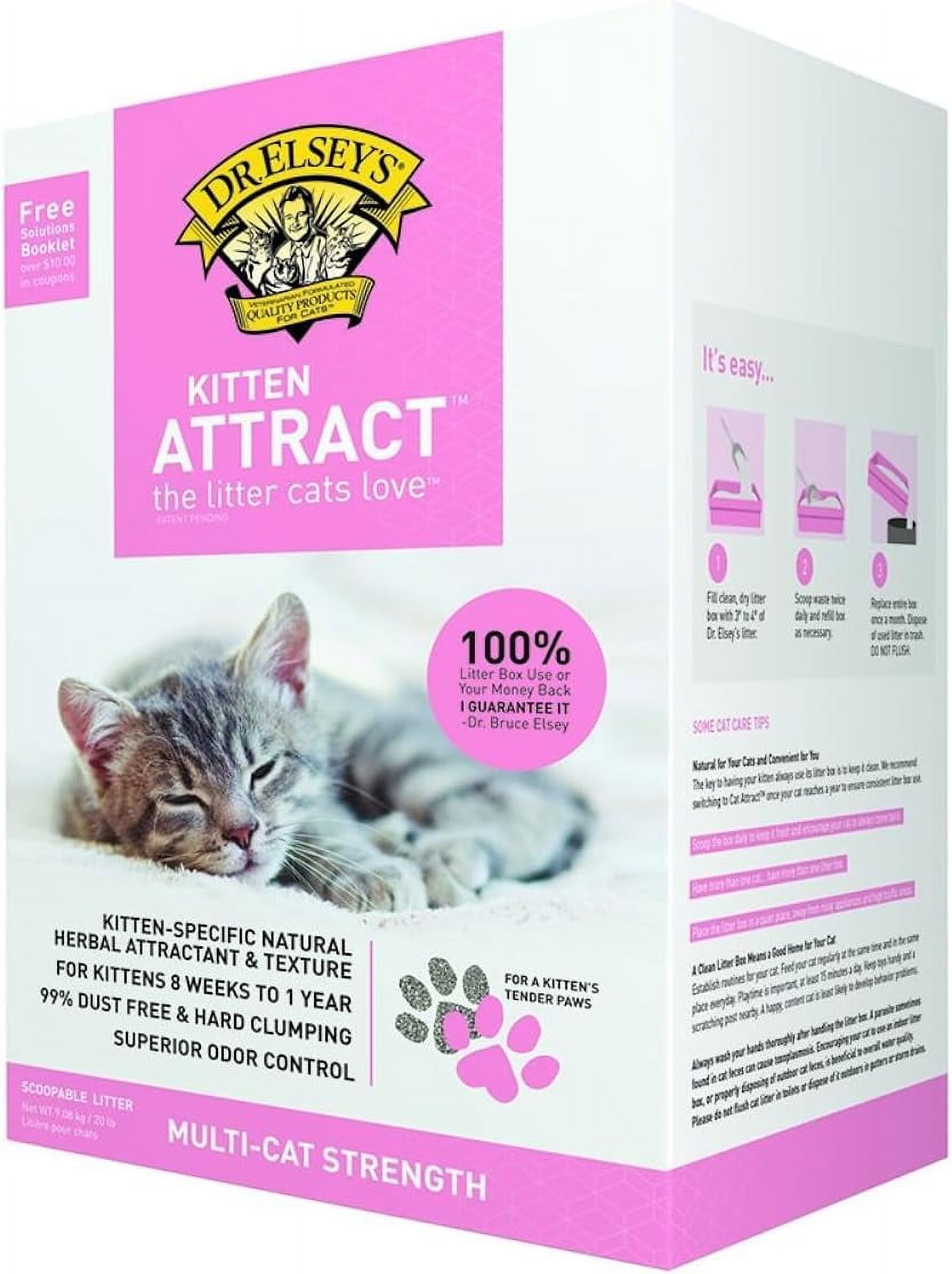 Dr. Elsey's Precious Cat Kitten Attract Kitten Training Litter, Kitten Attract Litter 20lb Bo
