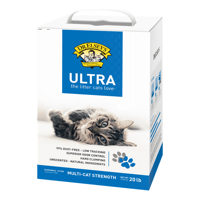 Dr. Elsey's Precious Cat Ultra Unscented Clumping Clay Cat Litter, 20 lb. Box