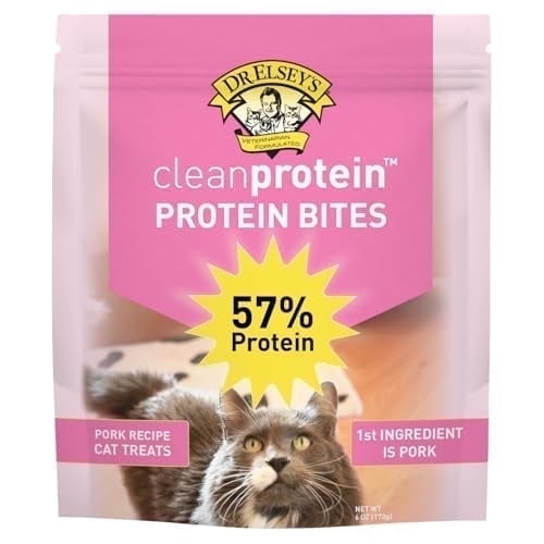 Dr. Elsey's cleanprotein Protein Bites Pork Flavor Crunchy Treats for Cats, 12 oz Pouch