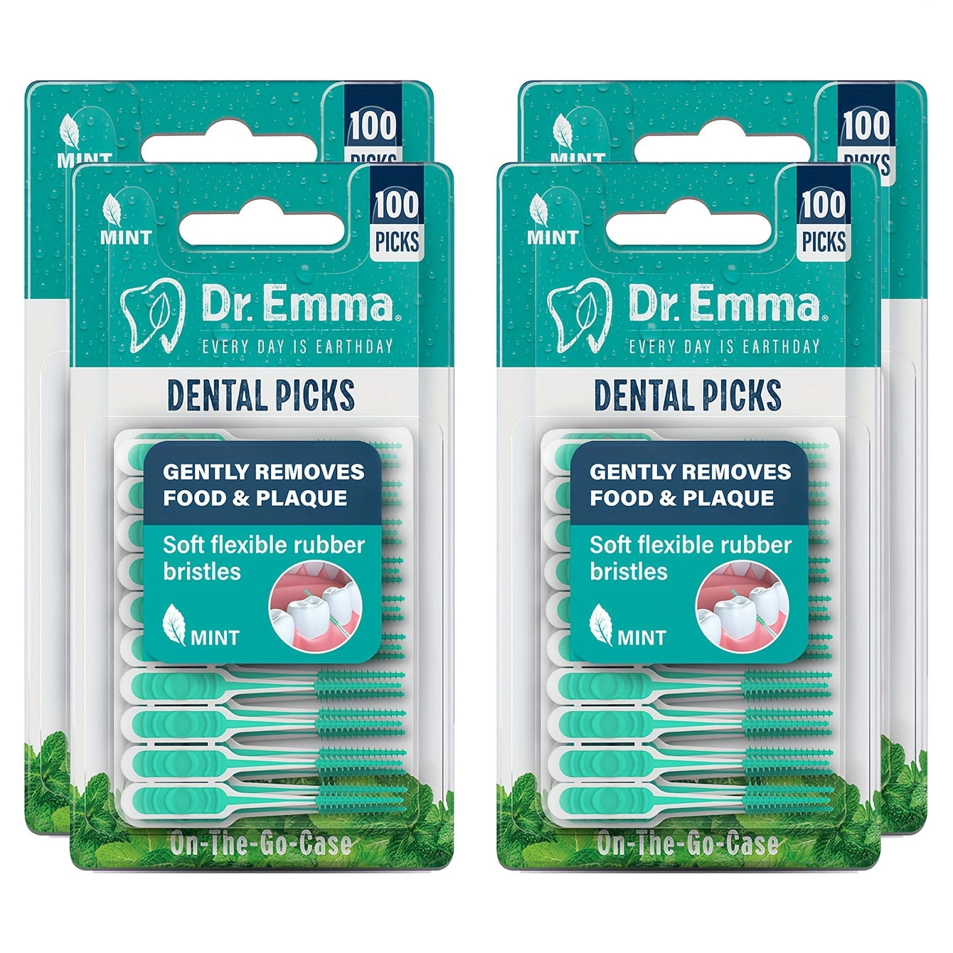 Dr. Emma 100pcs/200pcs/400pcs Dental Picks Mint Brush Picks