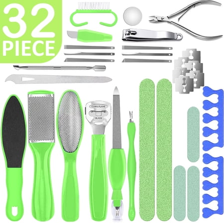 Dr. Entre's 32-Piece Professional Pedicure Kit: 32 Pedicure Tools Supplies Set, Callus Remover for Feet, Foot File, Nail File Buffer, Foot Spa Products, EntreFeet