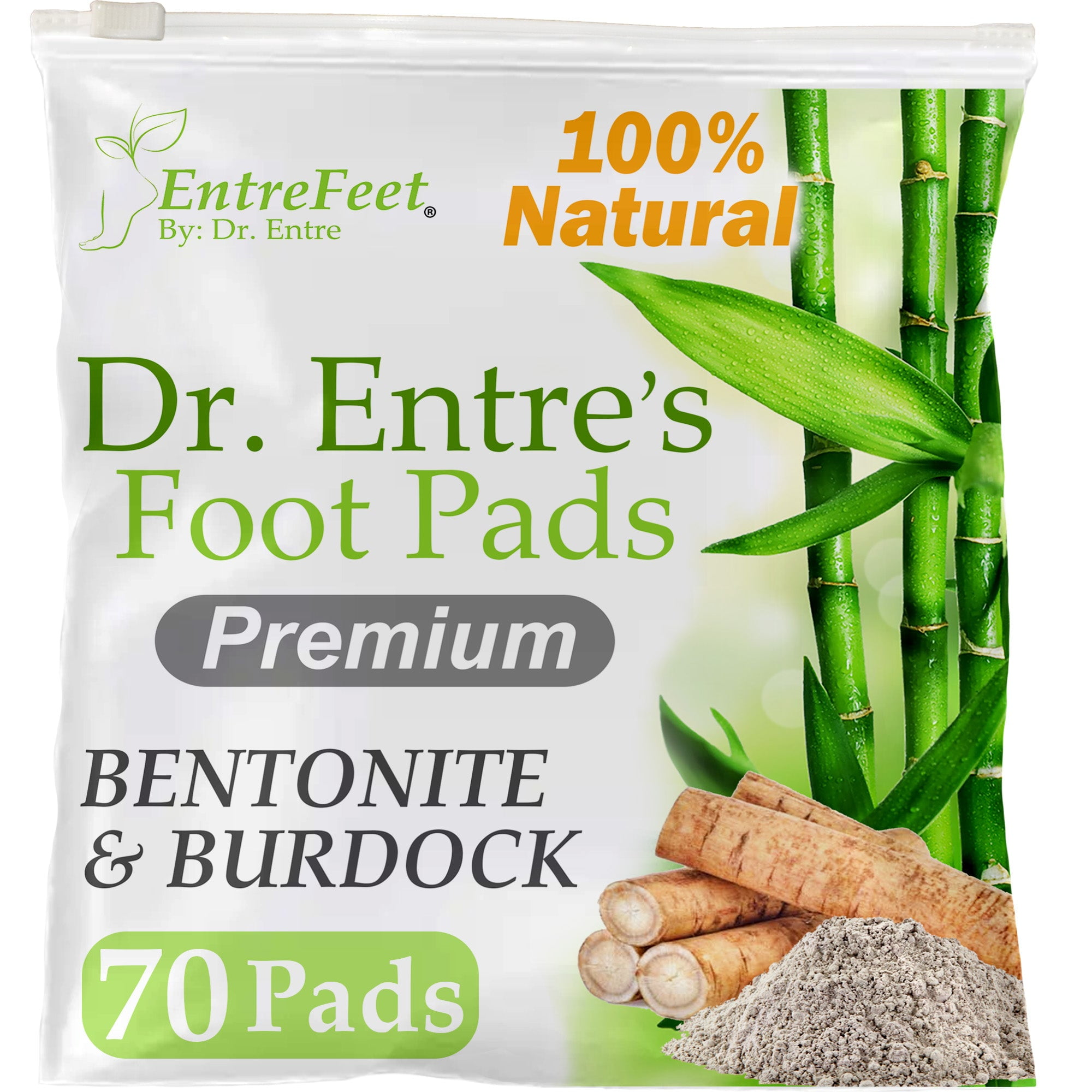 Dr. Entre's Bentonite & Burdock Detox Foot Pads Deep Cleansing, Foot