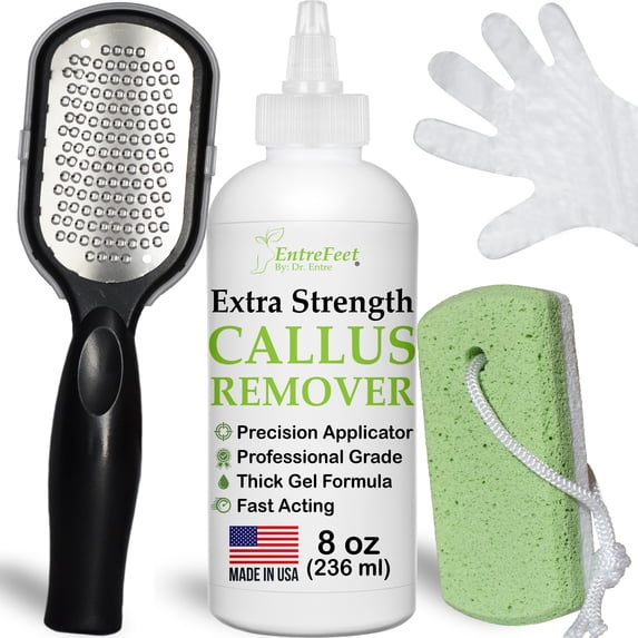 Dr. Entre's Callus Remover for Feet: Callus Remover Gel, Foot Callus Remover, Pedicure Kit Tools Supplies, Spa Kit, Dead Skin Scrubber, EntreFeet