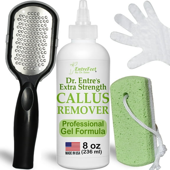 Dr. Entre's Callus Remover for Feet: Callus Remover Gel, Foot Callus Remover, Pedicure Kit Tools Supplies, Spa Kit, Dead Skin Scrubber, EntreFeet