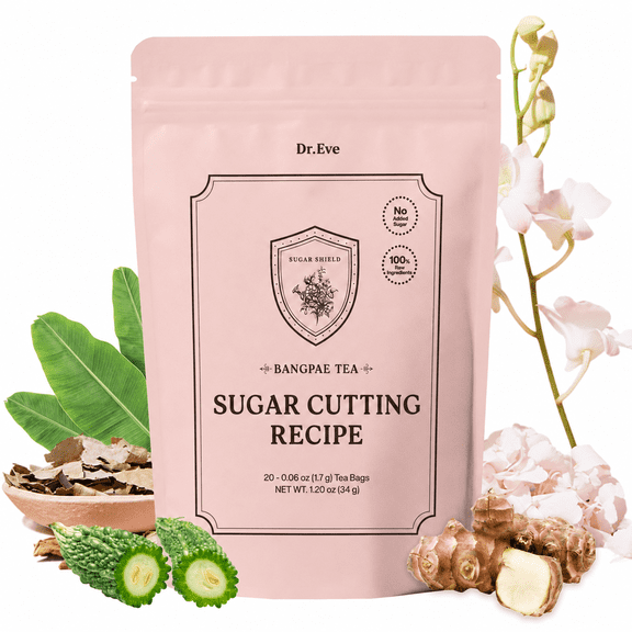 Dr. Eve Bangpae Tea Sugar Cutting Recipe, Korean Herbal Blood Sugar Support, Glucose Support, 20 Tea Bags