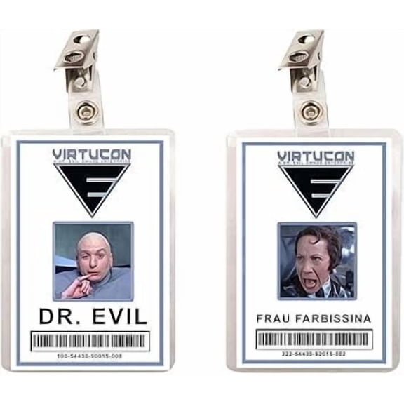 Dr. Evil & Frau Set of 2 ID Badges