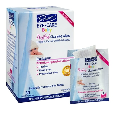Dr. Fischer Gentle Baby Eye Wipes – Sterile, No-Rinse Eyelid Cleansers for Newborns and Toddlers, Ideal for Clogged Tear Ducts, Styes & Pink Eye – Tear-Free & Hypoallergenic, Pediatrician Recommended