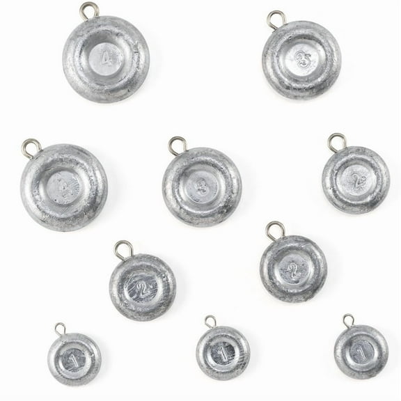Dr.Fish 10 Pack Fishing Coin Sinkers Assortment Disc Sinker Fishing Lead Weights