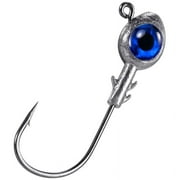 Dr.Fish 10 Pack Fishing Jig Heads for Bass 3D Big Eyes Hooks Crappie Saltwater 1/4oz Blue Eye