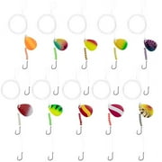 Dr.Fish 10 Pack Walleye Rigs Kit, 47 Inches, 15LB Mono Crawler Harness Spinner Rig Live Bait Rigs Colorado Spinner Blades Snelled Hooks 2 Octopus Hook Freshwater Walleye Fishing