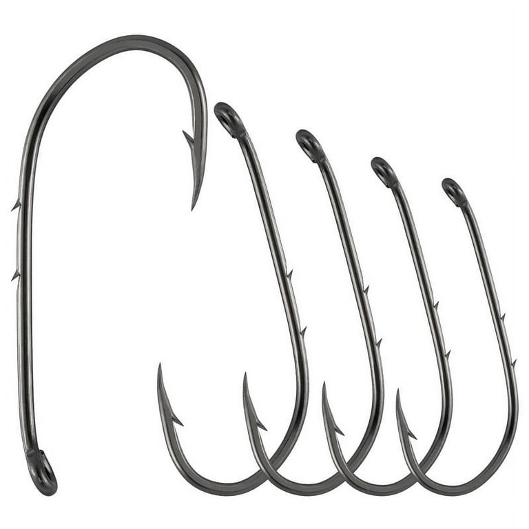100 Pack Fishing Octopus Hook Live Bait Hook Black Nickel