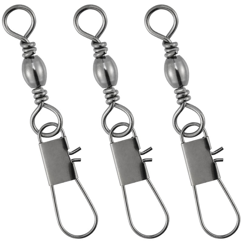 Dr.Fish 100 Pack Fishing Snaps Swivels Freshwater Barrel Swivel with