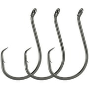 Dr.Fish 100 Pack Octopus Circle Hook, Offset Fishing Hook Saltwater & Freshwater Fishing Hook Catfish, Tuna, Striper, Snapper, Bass Fishing Hook #6