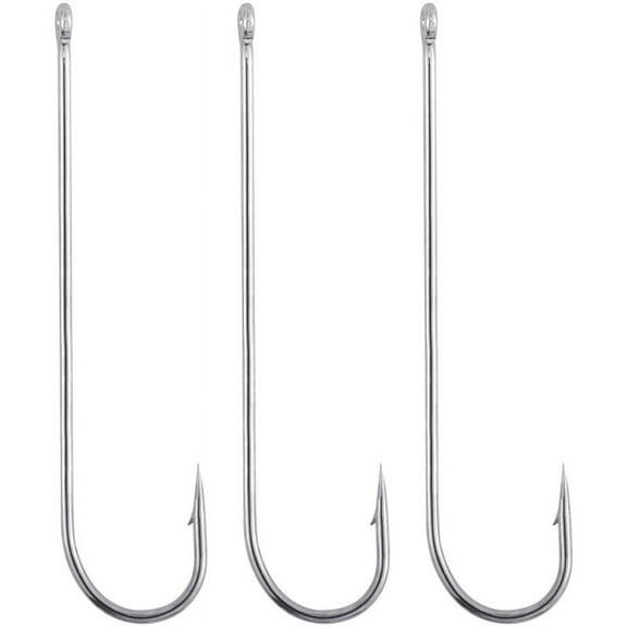Dr.Fish 100pcs Aberdeen Hooks size 10 Extra Long Shank Hooks Light Wire Fishing Hooks High Carbon Steel Bait Hooks Freshwater Fishing Tackle for Trout Bass Pike Salmon Walleye