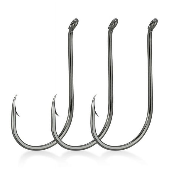 Dr.Fish 100pcs Octopus Circle Fishing Hooks Size #8-9/0 High Carbon Steel Saltwater