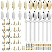 Dr.Fish 140pcs Spinner Bait DIY Kit Willow Blades Lure Making Supplies Treble Hooks