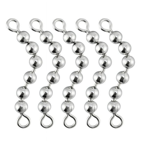 Dr.Fish 20 Pack Fishing Bead Chain Swivels Stainless Steel Catfish Rig Fishing Tackle Freshwater Saltwater
