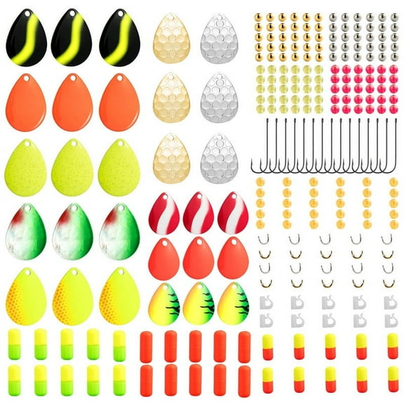 Dr.Fish 240pcs Walleye Rig Making Kit Spinner Blade Floats Clevises DIY Terminal Tackle
