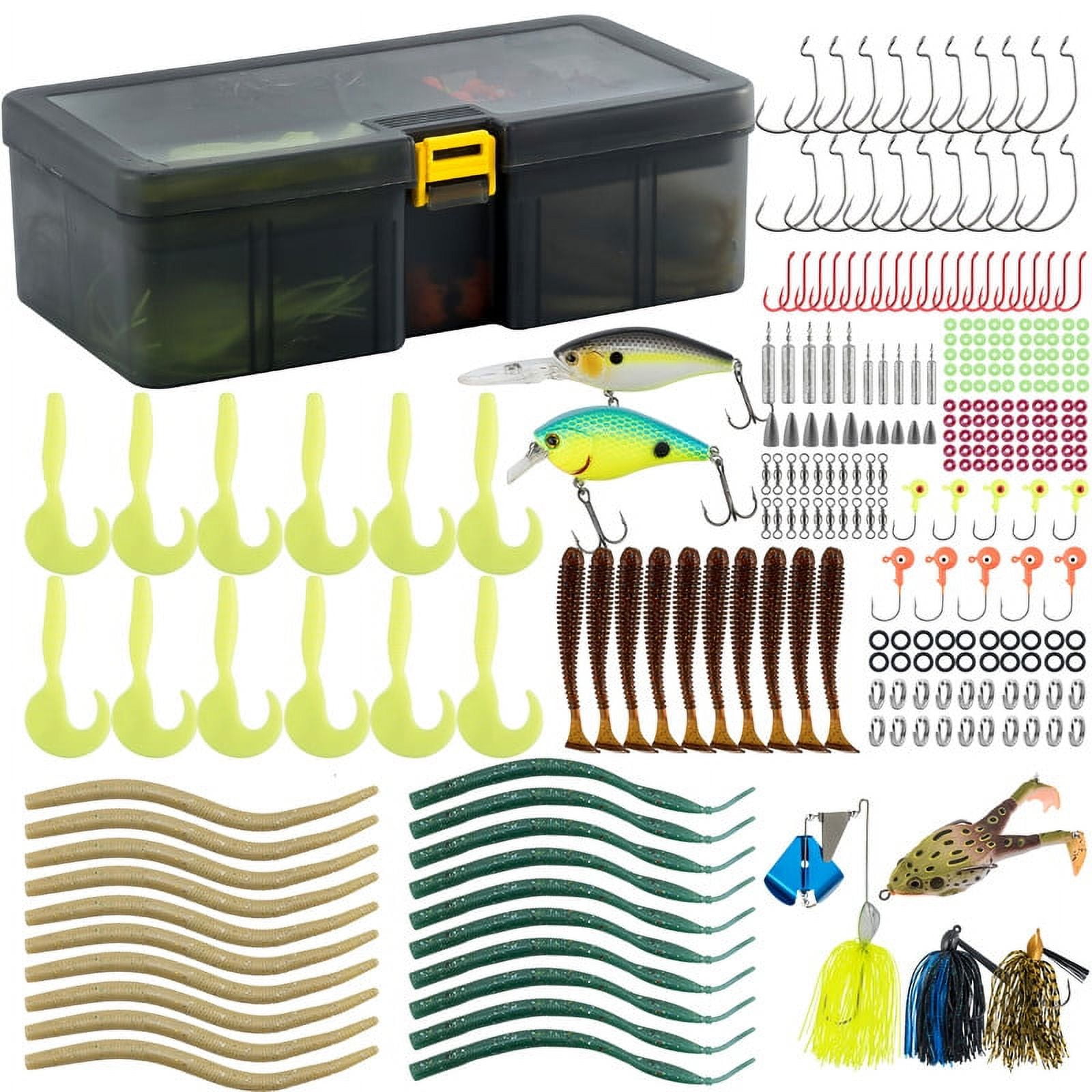 Dr fish 278 pieces bass fishing lures kit freshwater fishing tackle