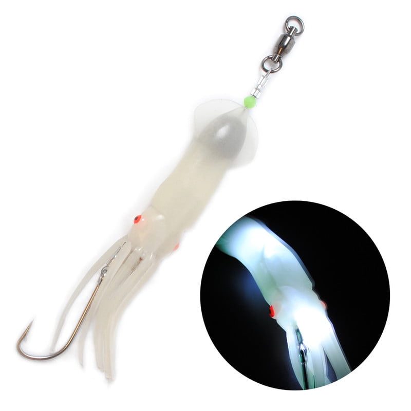 Dr.Fish Saltwater Fishing Lure Trolling Squid Offshore Bait Teaser 6  Built-in LED Light Mahi Tuna Marlin Sails Wahoo