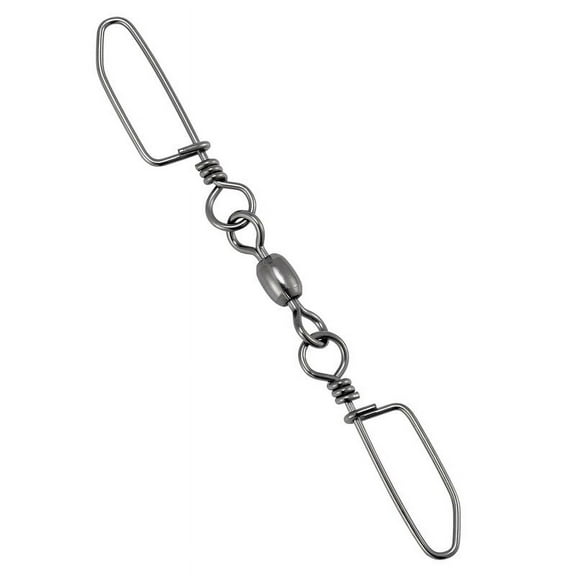 Dr.Fish 30 Pack Double Snap Swivels, High Strength Crane Swivels Coastlock Snaps Stainless Rust Resistant Saltwater Barrel Swivels Connector Trolling Planer Board Line Release Clips