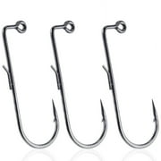 Dr.Fish 30 Pack Fishing Jig Hooks Aberdeen Fishing Hooks 90 Degree Round Bend Fishing Hooks Long Shank Hooks High Carbon Steel Fishing Jig Making Hook Supplies