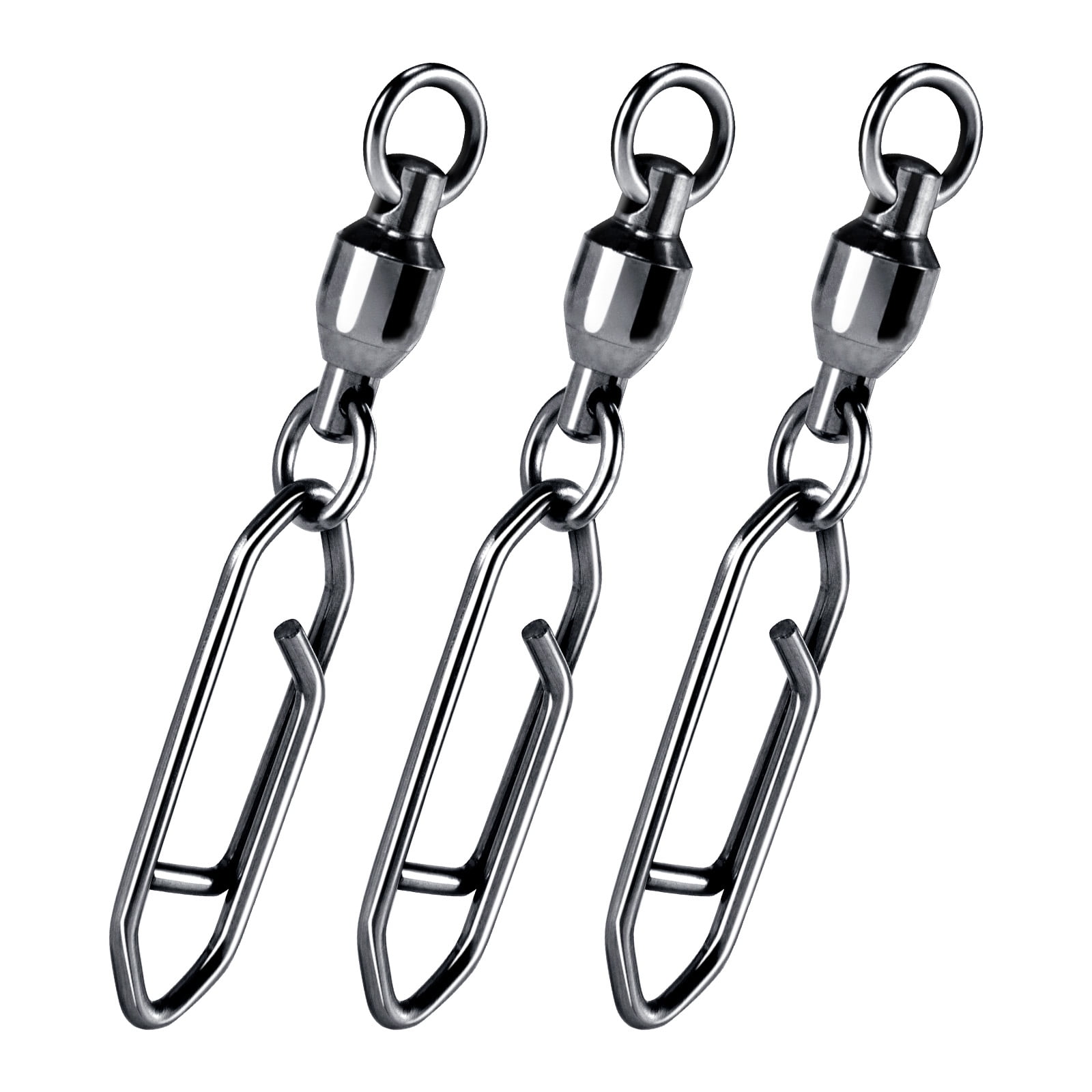 100 peças Fishing Snap Swivels-Conectores De Rolamento De Bloqueio Para Iscas E Pesca De Carpa