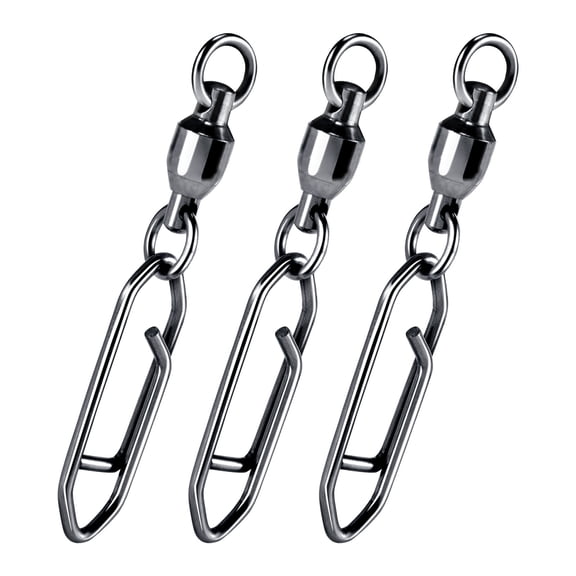 Dr.Fish 30-Pack Fishing Speed Clips Quick Change Snap Swivels, Ball Bearing Swivel Power Clips Fishing Snap Swivels Freshwater Saltwater Crankbait Popper Lures Quick Snaps Connectors Tackle