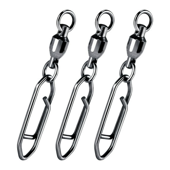 Dr.Fish 30-Pack Fishing Speed Clips Quick Change Snap Swivels, Ball Bearing Swivel Power Clips Fishing Snap Swivels Freshwater Saltwater Crankbait Popper Lures Quick Snaps Connectors Tackle