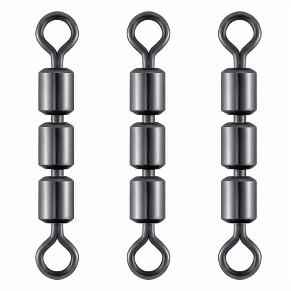 Dr.Fish 30 Pack High Speed 3 Roller Swivels, Bead Chain Barrel Swivels Fishing Tackle Trolling Rolling Leader Lure Connector Salmon Walleye Size 6