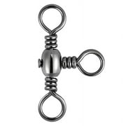 Dr.Fish 30PCS Stainless Steel Fishing 3-Way Swivels Solid Rid Ring Lures Rolling Tackles Connector 0.91in 75Lb