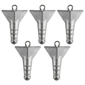 Dr.Fish 5 Pack Storm Sinker Hatteras Surf Fishing Weight Pyramid Sinker Beach Casting Saltwater Surf Fishing Sinker for Sea Fishing Bottom Holder 1oz