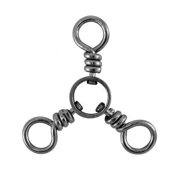Dr.Fish 50 Pack 3 Way Swivel Fishing Tackle for Catfish Rig Trolling Line Stainless Steel 30-220Lb Black Nickel Catfishing Tackle Tri Swivels Saltwater Freshwater