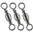 thumbnail image 1 of Dr.Fish 50-Pack Fishing Barrel Swivels #6 Stainless Brass Black Nickel Coating Freshwater Saltwater Hook Connector, 1 of 8