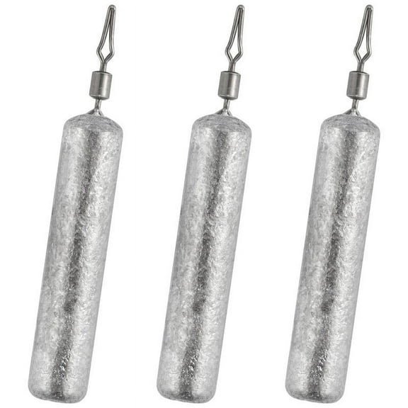 Dr.Fish 50 Pack Fishing Drop Shot Weights Lead Skinny Sinkers with Barrel Swivels Pencil Weight Bass Fishing Lead Sinker