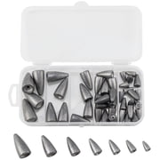 Dr.Fish 50pcs Bullet Shape Fishing Weights Lead Sinker 1/16oz-3/4oz for Texas Rig Bass