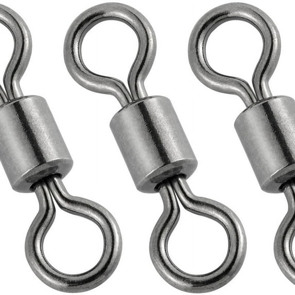 Dr.Fish 50pcs Rolling Barrel Swivels 77LB Fishing Swivel Solid Ring Lures Tackle