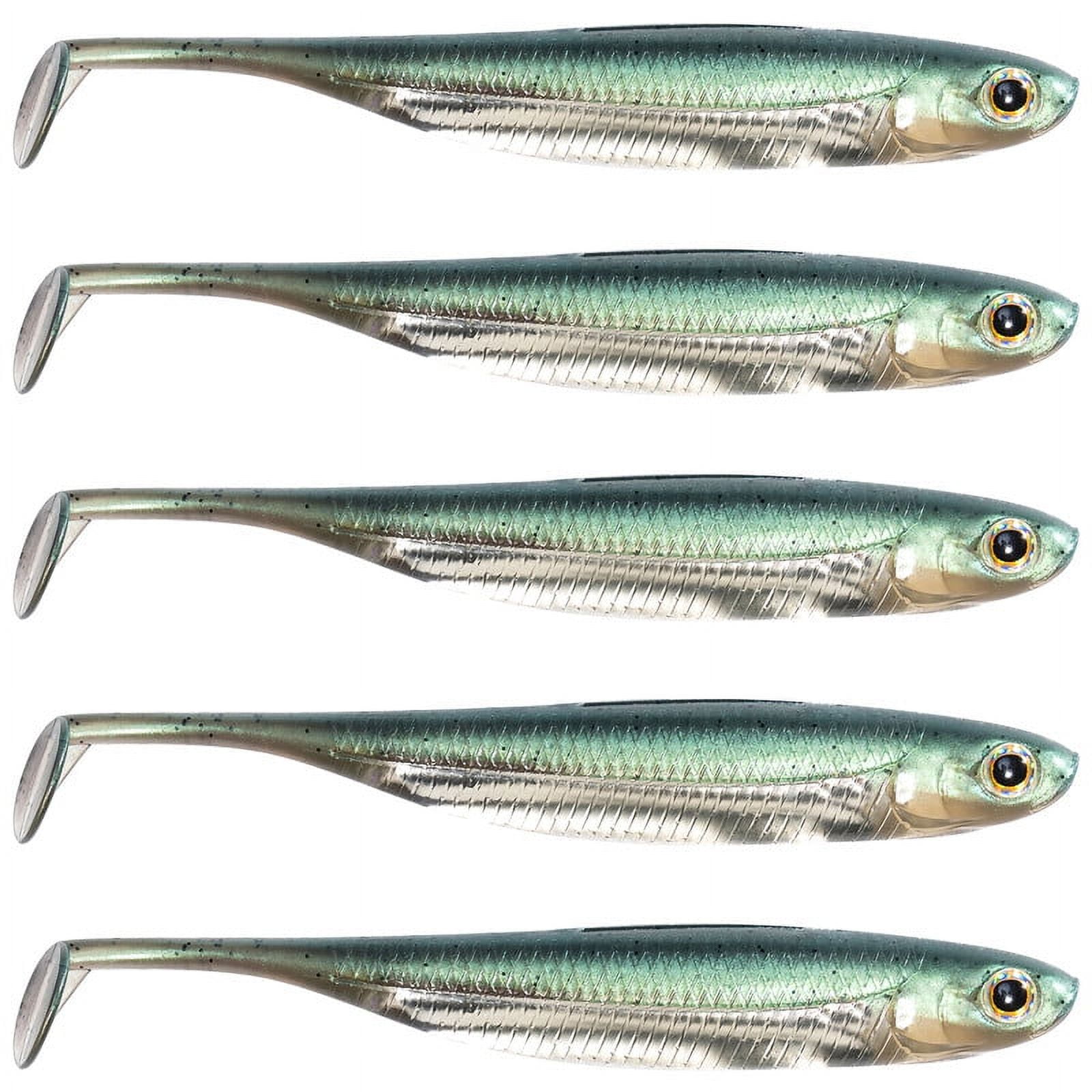 Dr.Fish 5pcs Green Fishing Swimbait Soft Plastic for T Tail Bait Minnow