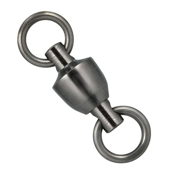 Dr.Fish 60 Packed Fishing Ball Bearing Swivel 100% Copper Stainless Steel Welding Rings Black Nickel Finish