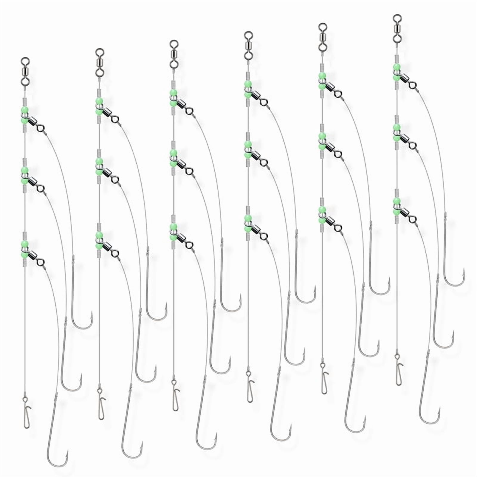 Shore Rod Rig Dr.Fish 6PCS Sea Fishing Rigs Beach Casting, Pre-Rigged Hook Size 2/0 ...
