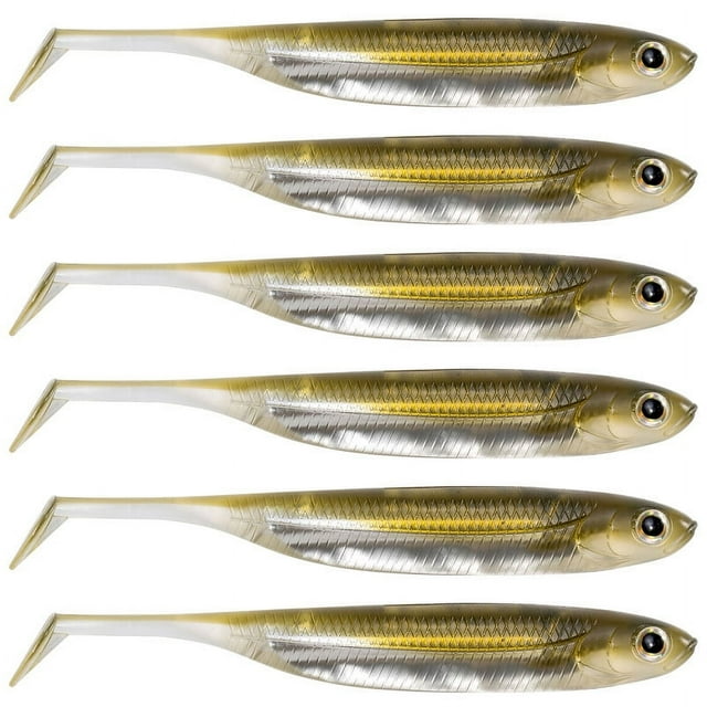 Dr.Fish 6pcs Pumpkimseed Fishing Swimbait Soft Plastic for T Tail Bait Minnow Shad Body Lure
