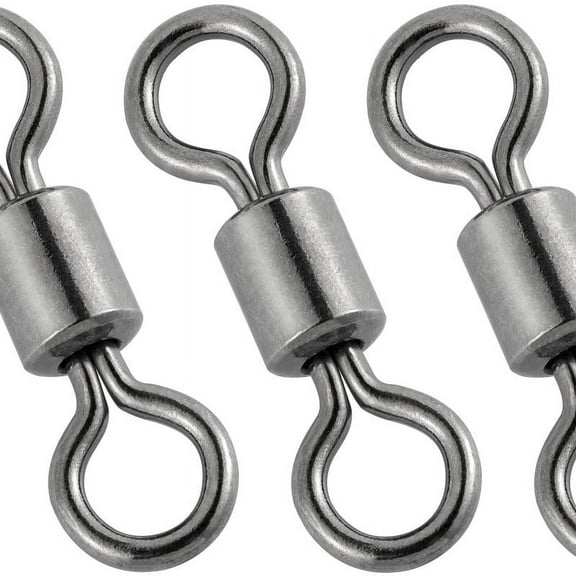 Dr.Fish Barrel Swivels Fishing Swivels, Saltwater Swivels Fishing Tackles, Stainless Steel Swivels Rolling Fishing Swivels Black Nickel 7Lb to 1323 Lb
