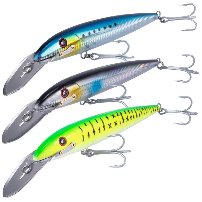 Dr.Fish Deep Diving Trolling Lures 13-20ft Saltwater Hard Fishing Lures 7.3" Deep Diving Jerkbait VMC Treble Hooks Pencil Twitch Bait Heavy Duty Offshore Plugs Striper Mackerel Tuna