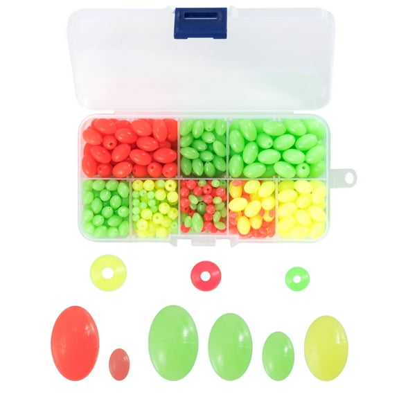 Dr.Fish Fishing Bead Glow in Dark Bait Eggs Kits Floating Ball Stopper Plastic with BoxRound Luminous Saltwater Freshwater 500pcs