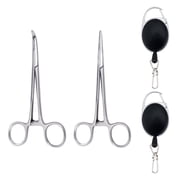 Dr.Fish Fishing Forceps Hook Remover Kit Straight and Curved with Retractable Lanyards, Stainless Steel Fishing Pliers for Fly Fishing Accessories 5 inch Sets.