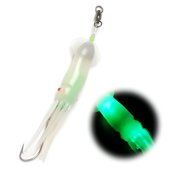 Dr.Fish Flashers for Fishing Saltwater Fishing Lure Trolling Squid Surf Fishing Surfcasting 6" Deep Drop LED Light Mahi Tuna Salmon Wahoo Marlin Green