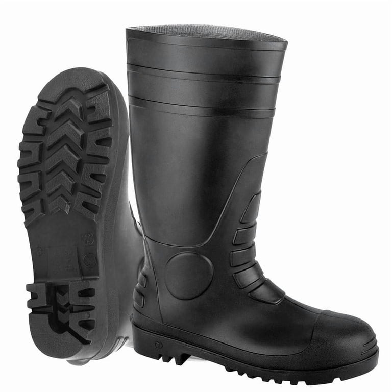 Steel Toe Rain Boots Waterproof PVC Rubber Men\'s Knee High Work Boots Slip HISEA Men main image 3
